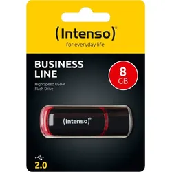 Intenso Speicherstick Business Line, USB 2.0, schwarz-rot, Kapazität 8 GB