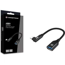 Conceptronic ABBY19B OTG-Adapter für USB 3.2 Gen 2 90° abgewinkeltes zu USB-A