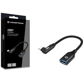 Conceptronic ABBY19B OTG-Adapter für USB 3.2 Gen 2 90° abgewinkeltes zu USB-A