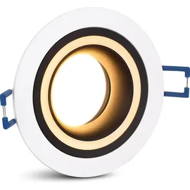 SSC-LUXon Matapo Design Einbau LED Spot schwarz weiß inkl. LED GU10 Strahler 4W warmweiß - Einbaustrahler 230V mit Lichtring
