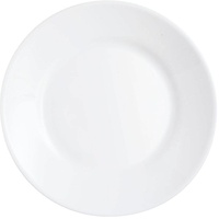 Arcoroc Restaurant Teller mit breitem Rand, 195 mm, Weiß,