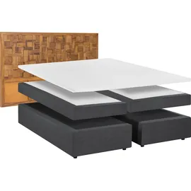 SIT Möbel SIT Boxspringbett Mit Holz-Mosaik-Kopfteil