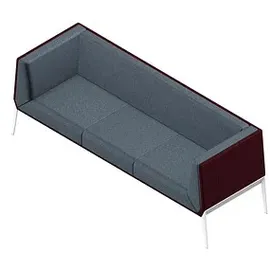 Quadrifoglio 3-Sitzer Sofa Accord grau, bordeaux weiß Stoff, 1 St.