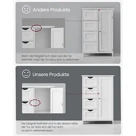 VASAGLE Badschrank LHC41W weiß 55,0 x 28,5 x 82,0 cm