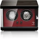 MODALO Uhrenbeweger AMBIENTE 2 Uhren, (Uhrenboxen, Uhrenkasten Uhrenbeweger 2 Uhren) rot|schwarz