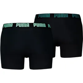 Puma Basic Boxershorts schwarz/mint/emerald XL 2er Pack
