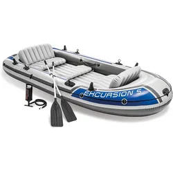 Intex Schlauchboot Excursion 5 Set inkl. Paddel & Pumpe, bis 600kg, 366x168x43cm