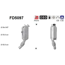 AS Ruß-/Partikelfilter, Abgasanlage  für BMW 18307823349 FD5097