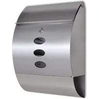 vidaXL Briefkasten Edelstahl silberfarben