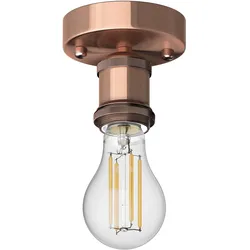 ledscom.de Vintage E27 Lampen-Fassung RETRA, bronze, rund, 100mm inkl. LED Lampe Filament 1600lm warmweiß