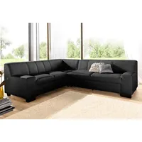 DOMO collection Eckcouch Kunstleder 2-Sitzer Schwarz