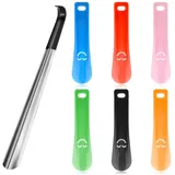 JAONLD 7 Stück Schuhlöffel Metall und Plastic Shoe Horn, Schuhanzieher 42cm Long, mini Schuhlöffel, Schuhlöffel Kind, Geeignet für Altere Menschen, Schwangere, Patienten und Kinder