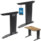 KOTARBAU® Schreibtischbeine H: 72,5-73,5 cm Höhenverstellbarer Schreibtisch Füße Verstellbare Tischbeine Metall Schwarz Möbelfüße Tischfuss mit Abdeckung Schreibtischfüsse Tischfuß