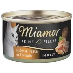 Miamor Feine Filets in Gelee - Katzennassfutter Huhn mit Nudeln 100g Dose