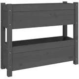 vidaXL Pflanzkübel Grau 77x25x66 cm Massivholz Kiefer