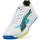 Puma Accelerate Turbo 4 Game On Hallenturnschuh, Weiß, leuchtendes Rot, Ultrablau