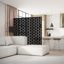ML-Design Metall-Sichtschutz Milano 90x180 cm aus Stahl, Raumteiler mit 3 Paneele, Trennwand erweiterbar mit Ständer, Paravent Deko Sichtschutzwand wetterfest für Garten Balkon Terrasse