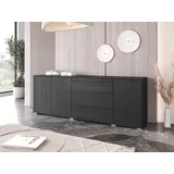 INOSIGN Sideboard »PARIS«, (1 St.), Moderne 190cm breite grifflose Kommode, vielseitig einsetzbar schwarz