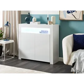 Beliani Sideboard 108 x 97 x 35 cm Weiß