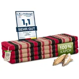 Klappmatratze Faltmatratze 140 cm (Classic) - 200x140x8cm -, livasia, 8 cm hoch, Kapok, vegan, handgefertigt rot|schwarz