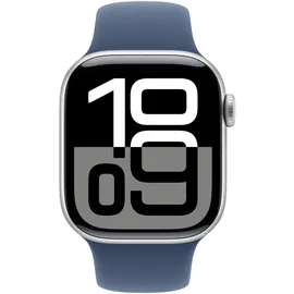 Apple Watch Series 10 GPS 42 mm Aluminiumgehäuse silber Sportarmband denim