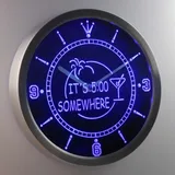 ADVPRO nc0268-b ITS 5:00 Somewhere Margarita Neon Sign LED Wall Clock Uhr Leuchtuhr/Leuchtende Wanduhr