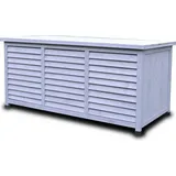 Rijoka Gartenbox aus Holz – Auflagenbox – 350L – 1300x640x600mm – Blau Grau