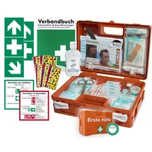 HM Arbeitsmedizin Erste-Hilfe-Koffer KITA M1 -Paket 1- nach aktueller DIN/EN 13157 für Betriebe + DIN/EN 13164 für KFZ incl. 1.Hilfe Aufkleber & Hygiene-Gel