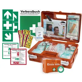 HM Arbeitsmedizin Erste-Hilfe-Koffer KITA M1 -Paket 1- nach aktueller DIN/EN 13157 für Betriebe + DIN/EN 13164 für KFZ incl. 1.Hilfe Aufkleber & Hygiene-Gel