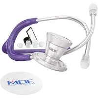MDF Instruments Klassisches Kardiologie-Zweikopf-Stethoskop - mit Bruststück und Kopfteil aus rostfreiem Stahl (MDF79708) (Lila)