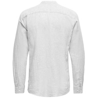 Only & Sons Langarmhemd ONSCAIDEN SOLID LINEN MAO SHIRT NOOS«, weiß