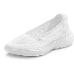 Sneaker LASCANA, Damen, Gr. 39, weiß, Obermaterial: 100% Textilmaterial. Decksohle: 100% Textilmaterial. Laufsohle: 100% Synthetik, unifarben, sportlich, Schuhe, Slip-On-Sneaker, Slipper, Ballerina, Halbschuhe VEGAN