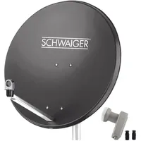 Schwaiger Sat-Spiegel 80cm anthrazit + Twin LNB