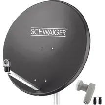 Schwaiger Sat-Spiegel 80cm anthrazit + Twin LNB