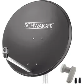 Schwaiger Sat-Spiegel 80cm anthrazit + Twin LNB