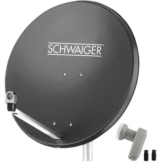 Schwaiger Sat-Spiegel 80cm anthrazit + Twin LNB