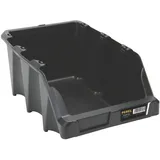 Perel Stapelbox, Lagerboxen Kunststoff, Sichtbox, Werkstatt Stapelbox Garage, Sichtlagerkasten zur - Schwarz