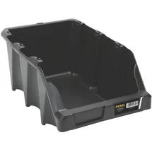 Perel Stapelbox, Lagerboxen Kunststoff, Sichtbox, Werkstatt Stapelbox Garage, Sichtlagerkasten zur - Schwarz