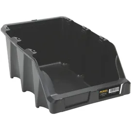 Perel Stapelbox, Lagerboxen Kunststoff, Sichtbox, Werkstatt Stapelbox Garage, Sichtlagerkasten zur - Schwarz