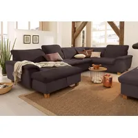 Home Affaire Wohnlandschaft HOME AFFAIRE "Lyla U-Form", braun, B:352cm H:81cm T:214cm, Feinstruktur weich (100% Polyester);Luxus-Microfaser Lederoptik (100% Polyester);Microfaser PRIMABELLE (100% Polyester), Sofas, Wohnlandschaft, wahlweise mit Rückenfunktion und