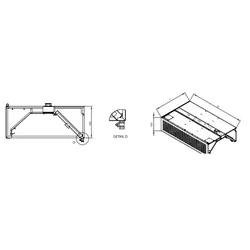 Stalgast Kompensations-Wandhaube "Expert Line", 3600x900x450 mm,  Kastenform mit LC2 Typ A Zyklonen-/Labyrinthfilter