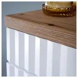 Lomadox Waschbeckenschrank FAIRFIELD-56 Waschtischunterschrank 120 cm weiß mit Eiche Nb., 120,4/64,5/46 cm weiß