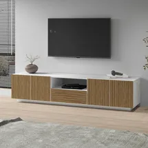 INOSIGN »Vega,Lowboard,TV Board,TV Schrank,220 cm«, mit 4 Türen und 1 Schublade,Fronten mit Rillen-Optik