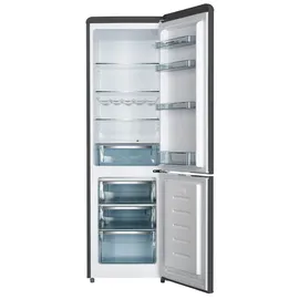Schoepf – RKG265B – 249 L – Leise 41 dB – 4 Sterne Gefrierfach – Retro Design – Höhenverstellbare Füße – LED-Beleuchtung – 3 Glasablagen – Freistehend – Vintage Look