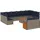 vidaXL Gartensofa-Set 12-tlg. grau Polyrattan
