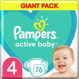 Pampers Active Baby Size 4 Einwegwindeln 9-14 kg 76 Stück)
