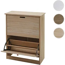 Mendler Schuhkipper HWC-K45, 81x60x25cm 2 Klappen, MDF ~ naturbraun