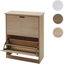 Mendler Schuhkipper HWC-K45, 81x60x25cm 2 Klappen, MDF ~ naturbraun