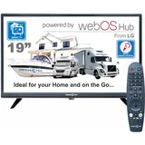 Unispectra® 19“ Smart TV (webOS) HDR 230V 24V Triple Tuner: Satellit, Antenne, Kabel TV, 3xHDMI, 2xUSB, Magic Remote. 12V Fernseher für Wohnmobile, Wohnwagen, LKWs, Lieferwagen, Boote