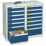 stumpf metall Schubladenschrank Serie Esta 14 Schubladen enzianblau